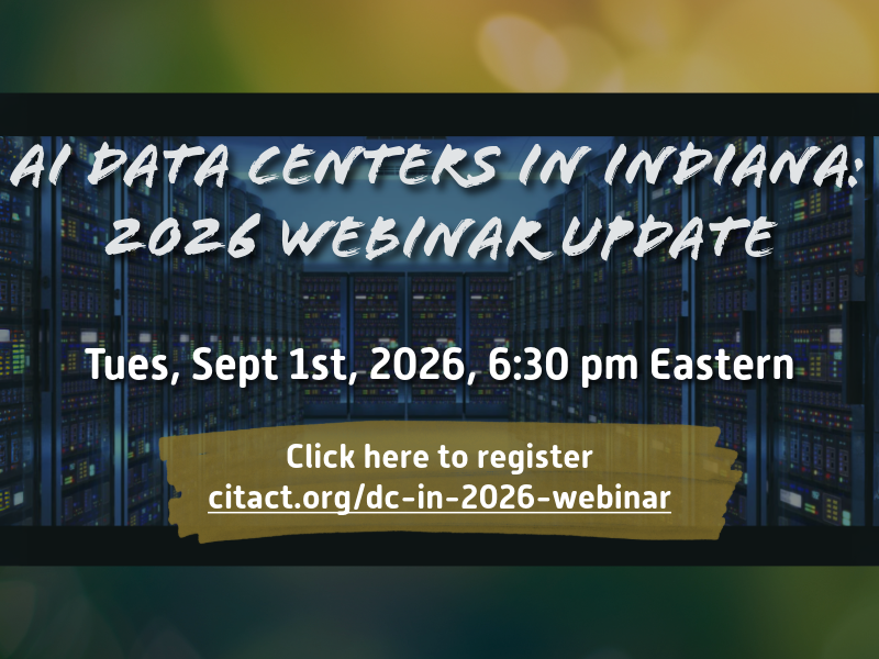 Click here to register for Citizens Action Coalition's webinar, AI Data Centers in Indiana: 2026 Update