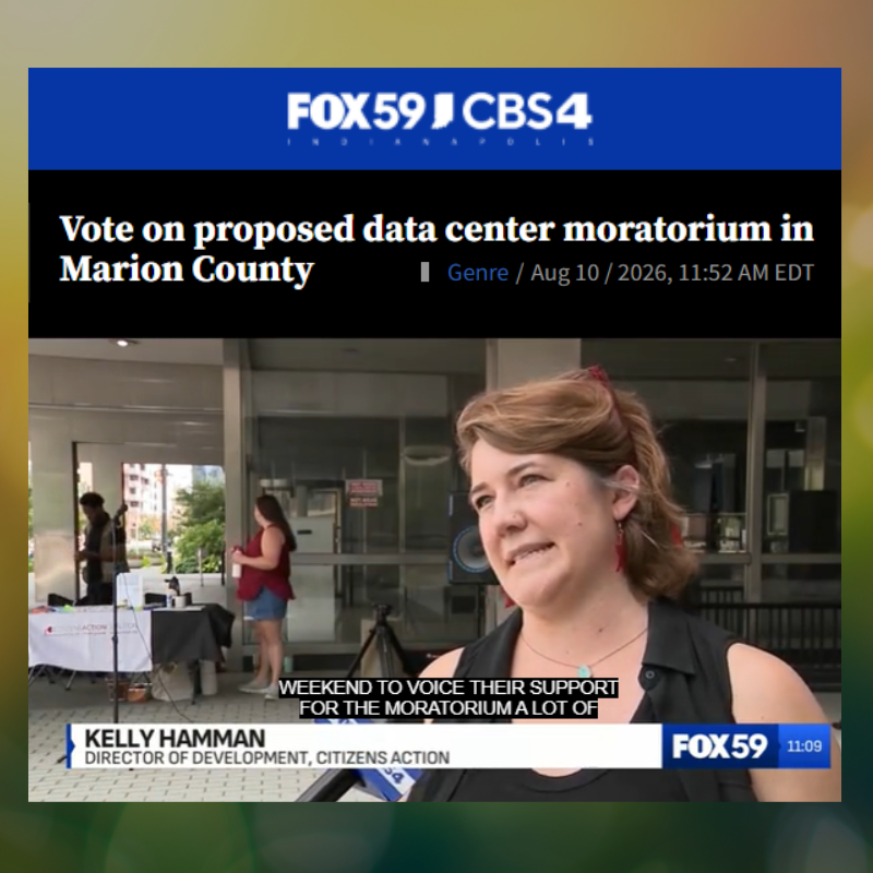 August 2026 FOX59 article, Vote on proposed data center moratorium in Marion County