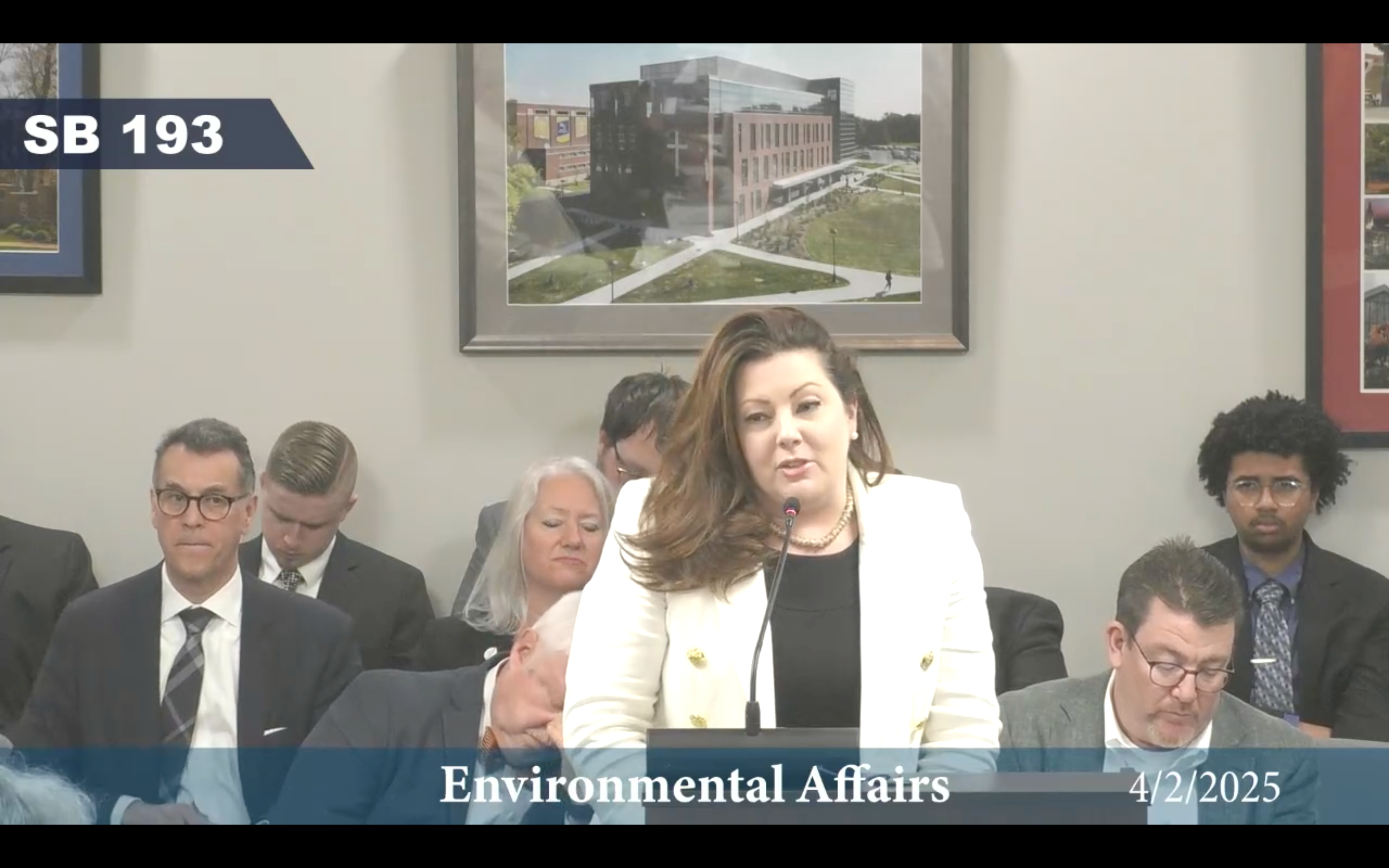 CAC's Lindsay Haake testifies on Senate Bill 193 in the House Environmental Affairs committee.