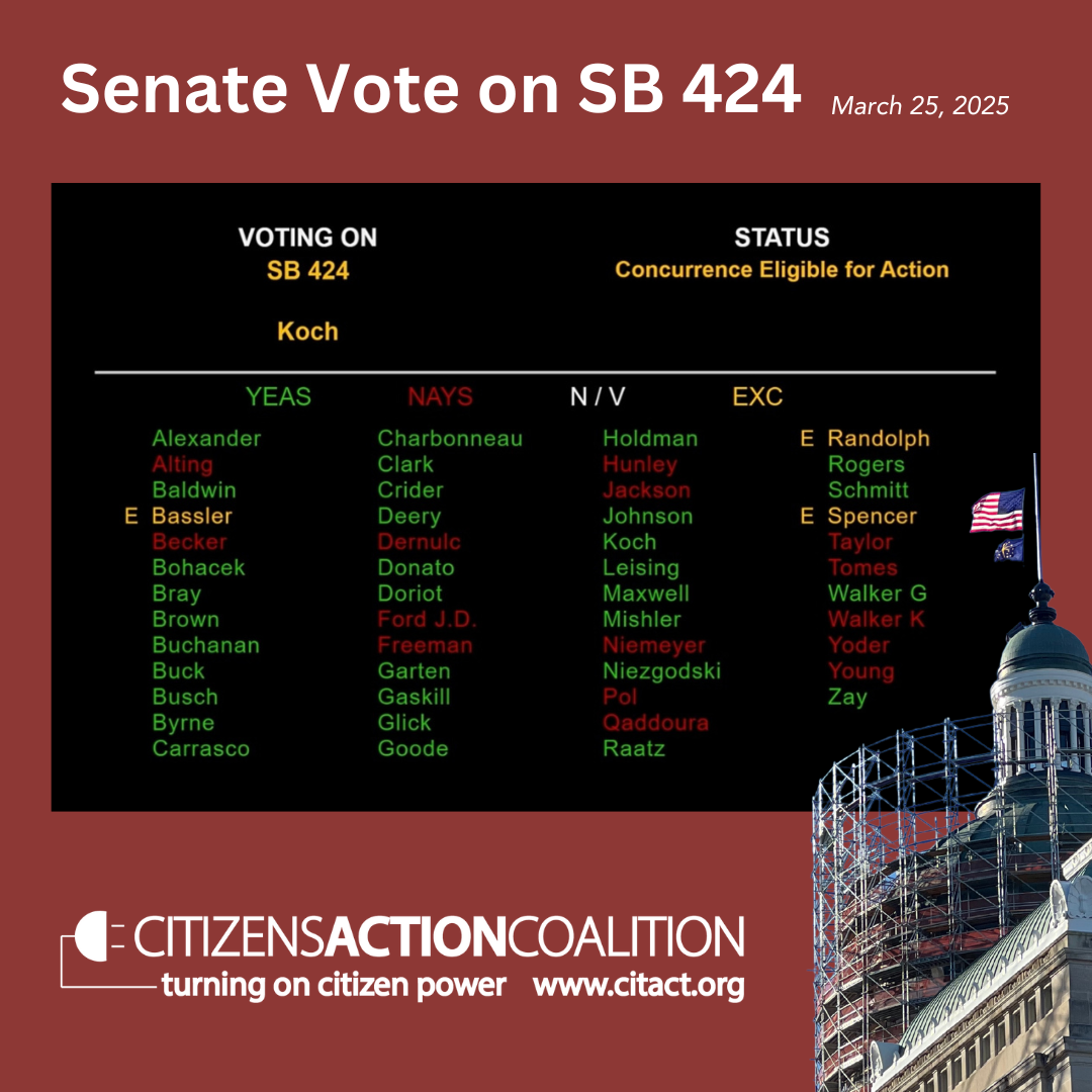 March 25, 2025 Indiana state senate votes on Senate Bill 424